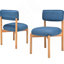 Chaise de salle à manger moderne en mélange de lin et bleu-1794033351