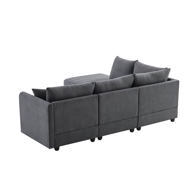 Krystynn Upholstered 89'' Sofa, Dark Gray