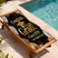 Serviette de plage dorée et noire Congrats Grad pour hommes, femmes, adultes, 80 x 60 pouces