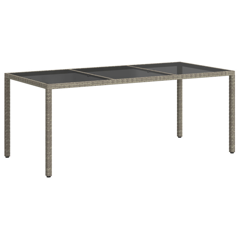 Castora Rectangular Metal Outdoor Dining Table , cm W 100cm cm D, Grey/Black