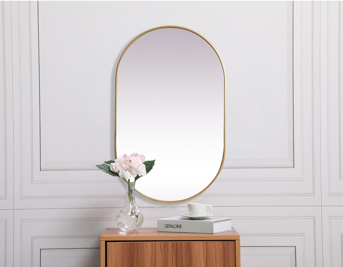 Elington Metal Oval Mirror, Brass, 48"  x 30" 