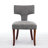 Mid Century Modern Dining Chairs Set Of 2, Farmhouse Linen Fabric Upholstered Accent Chair Curved Backrest With Copper Nails Around,Kitchen Chairs With Hardwood Frame-414921322