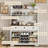 Abrianna 63 Inch Farmhouse Coffee Bar Cabinet, 3-Tier Storage with 9 Wine Racks & 3 Glass Holders-338841068