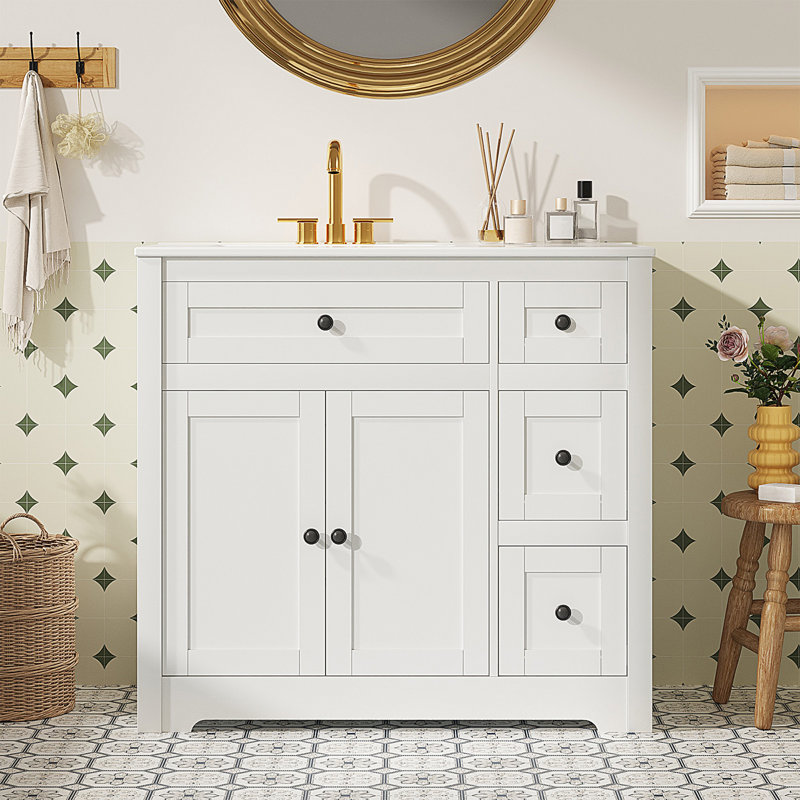 36" Single Bathroom Vanity Set with Sink Top