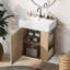 Meuble-lavabo flottant moderne avec lavabo en céramique - pour les petites salles de bain, rangement à droite-243782642