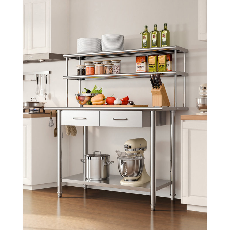 Stainless Steel Shelving Unit, 139.7cm H x 121.9cm W x 61cm D