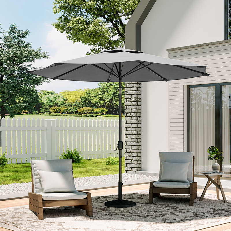 Aaroon 300cm Tilt Market Parasol, Dark Grey
