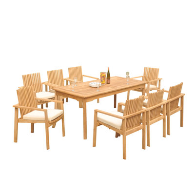 Outdoor 9 - Piece Teak Dining Set