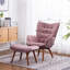 Chaise contemporaine en velours mauve avec - tissu, base en bois d'hévéa massif, capitonnage à boutons, garniture de passepoil, l 29,17 po x P 33 po x H 37 po, l 25,6 po x P 17 po x H 16,5 po, et assise, structure solide, diamant-2001551386