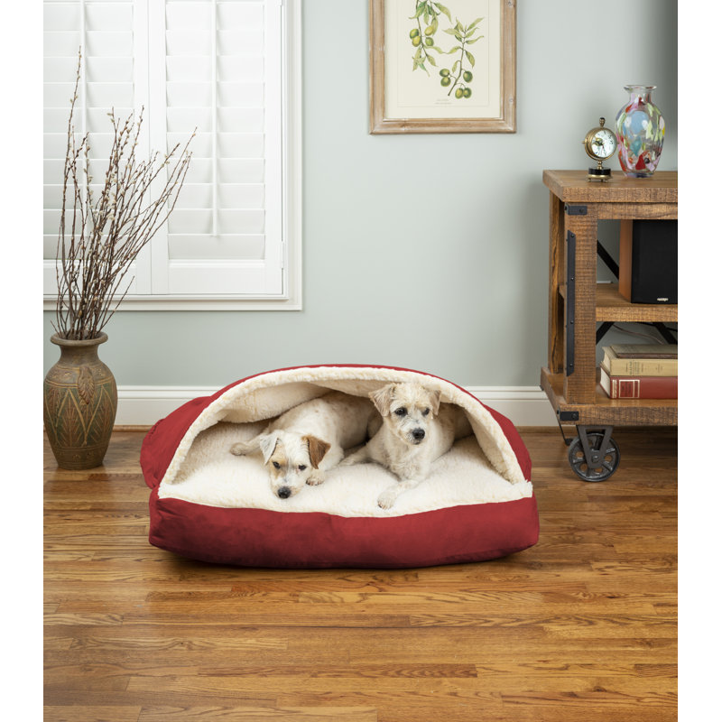 Lit pour chien Snoozer, Rouge, Grand (l 40 po x P 30 po x H 8 po), Grand (41 à 70 lb)