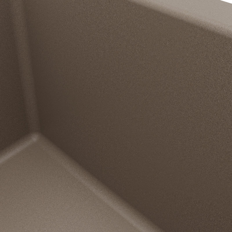 Évier de cuisine encastré à simple cuve en quartz 25 po x 22 po Karran, Béton