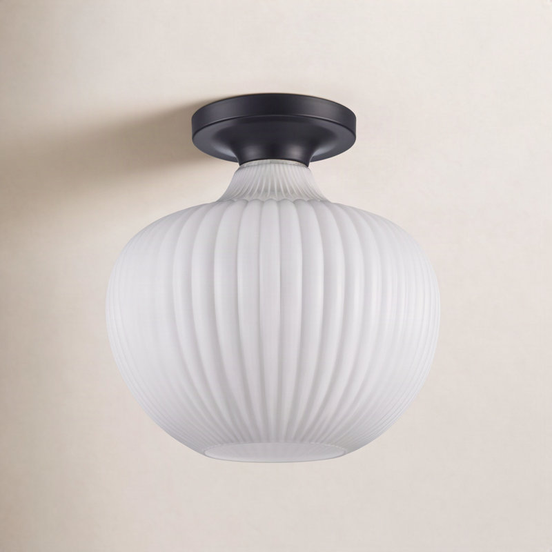Plafonnier semi-encastré 1 lumière 12 po Collina, Noir