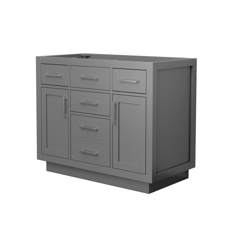 Base de meuble-lavabo simple autoportant de 41 po Beckett, Gris foncé / nickel brossé
