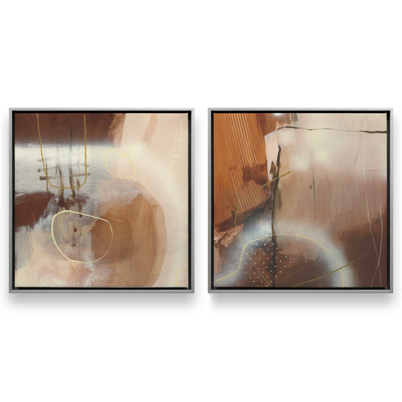 Luminous Thread, ensemble de 2, reproduction sur toile dans un cadre, Cadre en chrome poli