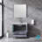 Volez 36 in W x 18.25 in D Single Bath Vanity, White Ceramic Top, 34 in Mirror and Chrome Faucet Set-51245001