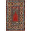 1860s Red Rust Islamic Turkish Anatolian Mujur Prayer Rug 3'7"x5'8" Wool Carpet