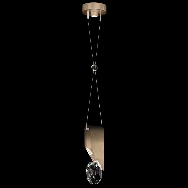 Luminaire suspendu rond l 7,25 po Aria, Bronze ombré doux