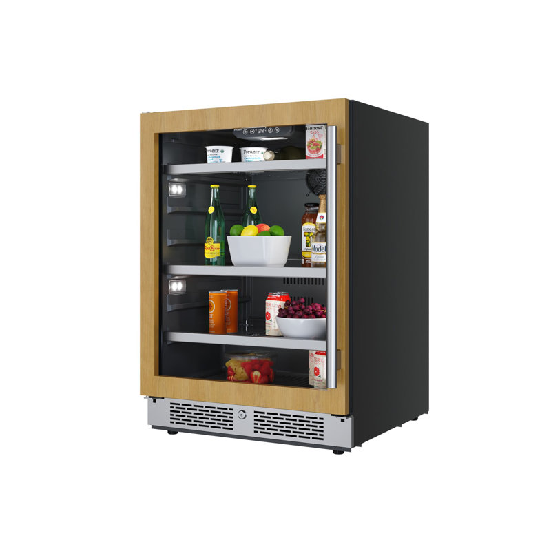 Avallon 23.81'' W Freestanding 140 Cans (12 oz.) 5.65 Cubic Feet Beverage Cooler with Glass Door, Right 