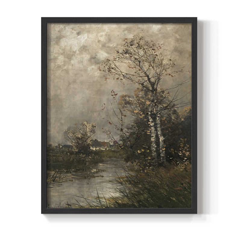 Reproduction encadrée vintage en bois massif CVIII, H 30 po x l 24 po, Noir