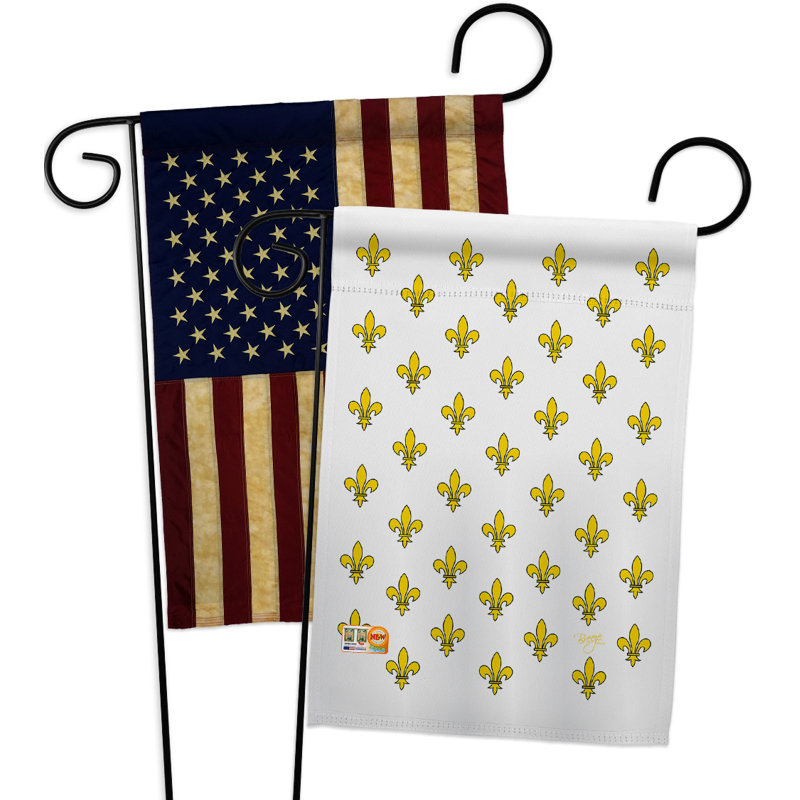Mélange de polyester français à 2 faces 19 x 13 po royal drapeau de jardin