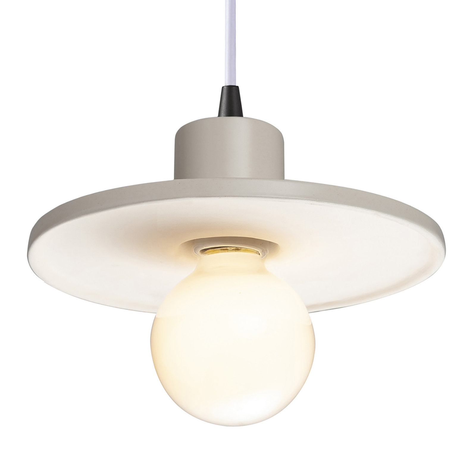 Leni Ceramic Dimmable Pendant, Matte White, Matte Black