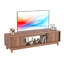 Meuble télé moderne en bois avec portes coulissantes en rotin cannelé et rangement ouvert-1761446879