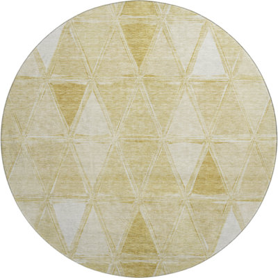 Premium Machine Washable Prisco Gold Rug