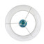 Élégante lampe de table en verre confettis bleu avec base en acrylique et abat-jour tambour blanc-1510200754