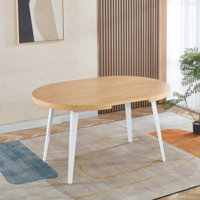 Table extensible, table de salle à manger, table de bureau, table basse, pieds en métal, plateau en MDF, 100/140 / 180x100x75cm, couleur chêne