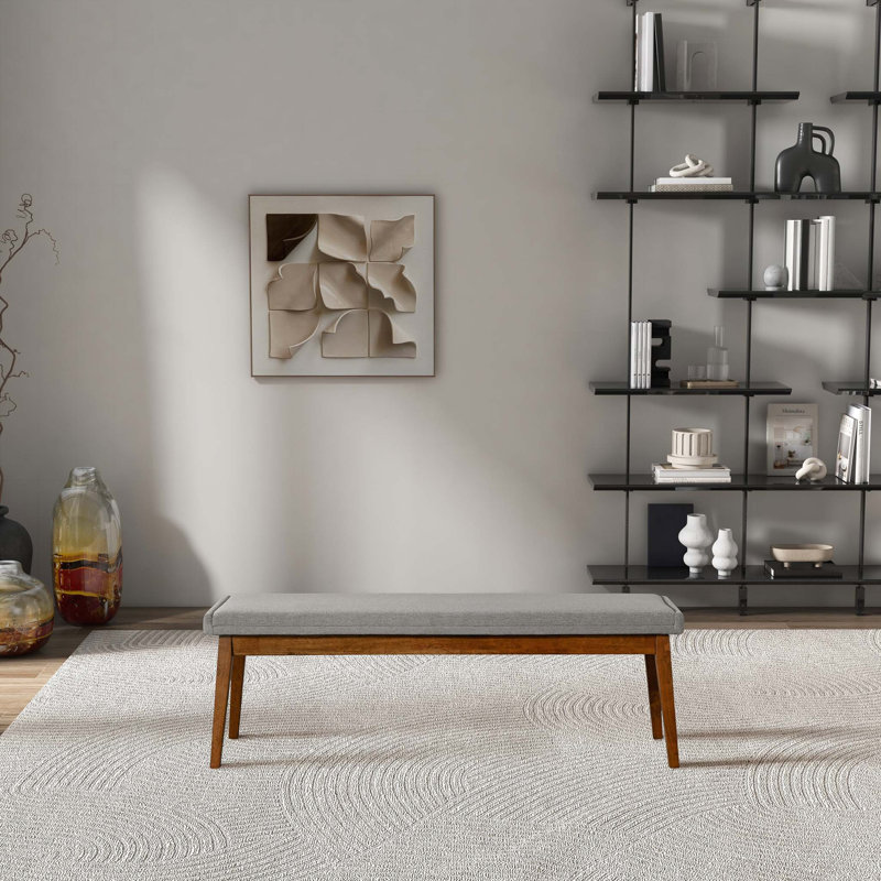 Banc Warren en tissu gris cendré