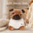 Decorative Pug Door Stopper, 2.3 lb Weighted, Brown/Ecru