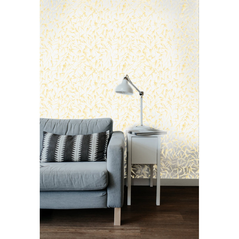 Painted Leaves Abstract Vinyl Wallpaper Roll by Jamie Graney, Island/Blue