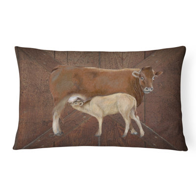 Coussin décoratif intérieur/extérieur momma et bébé cow