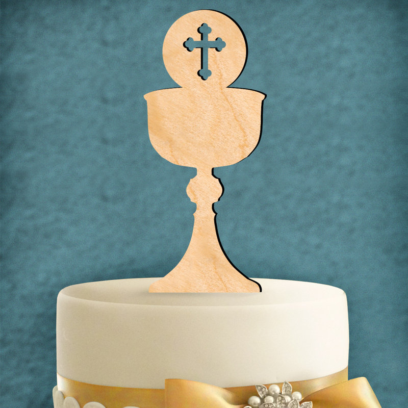 Wood Cake Topper, Gold