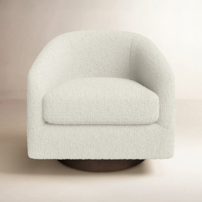 Bennett Linen Swivel Barrel Chair