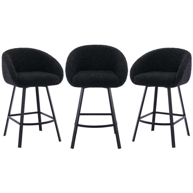 Absalom 67.1cm Swivel Bar Stool, Black, 2