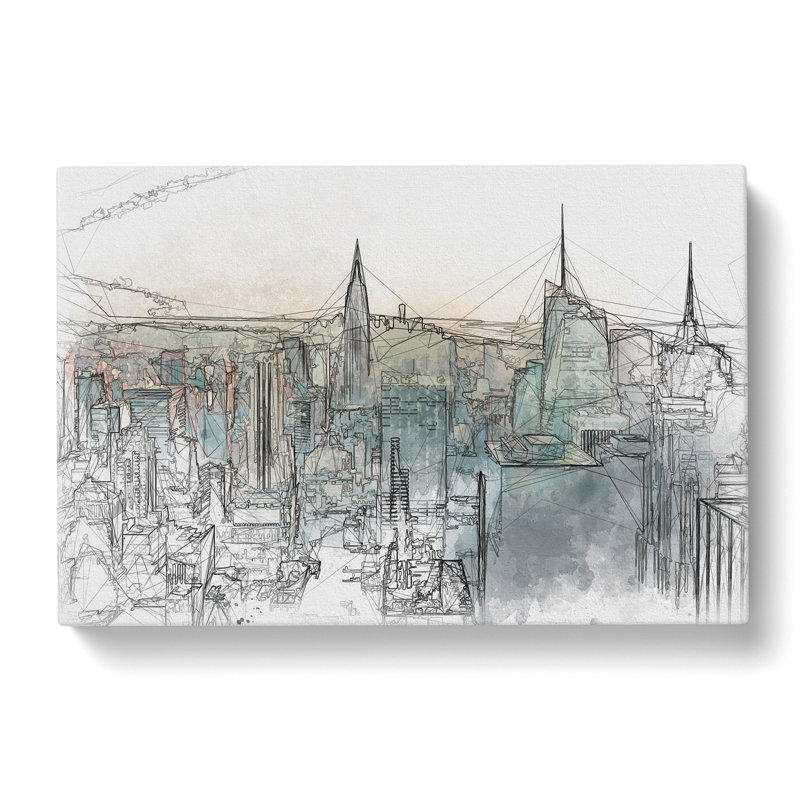 Manhattan Skyline In New York - Wrapped Canvas, 35cm H x 50cm W x 3cm D