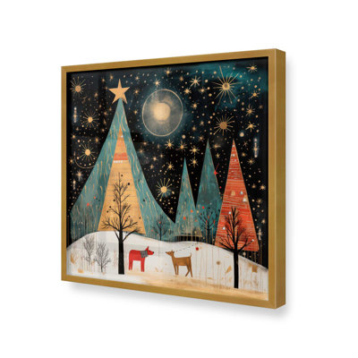 Nuit étoilée, arbres de Noël I print