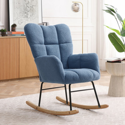 Chaise berçante rembourrée Fauteuil berçant rembourré avec fauteuil à haut dossier et chaise berçante rembourrée