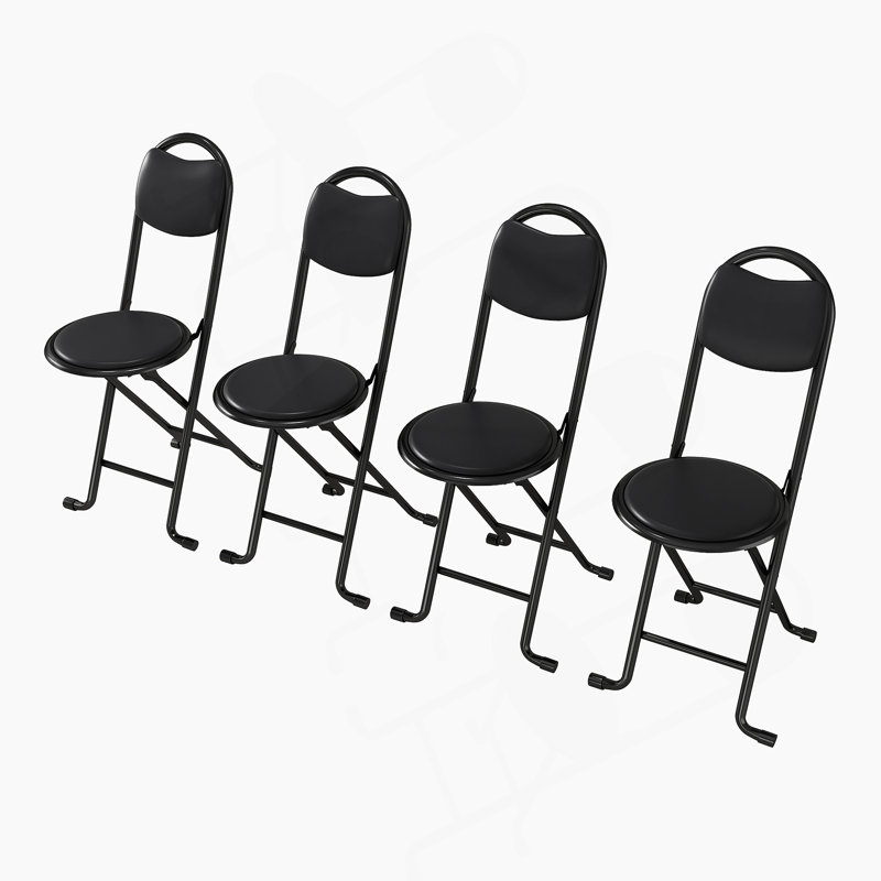 4 pièces de tabouret pliant avec dossier, tabouret pliant rembourré et rembourré, chaises pliantes portatives pour le café de cuisine d'intérieur extérieur