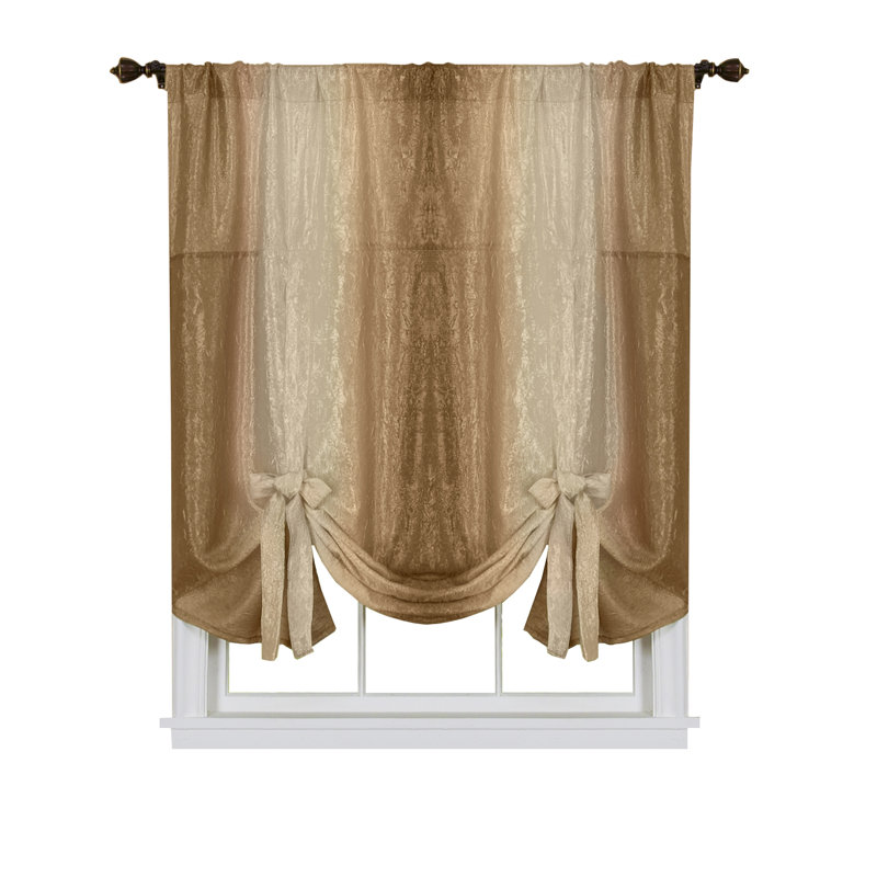 Velia Sheer Curtain Single Panel, Sandstone