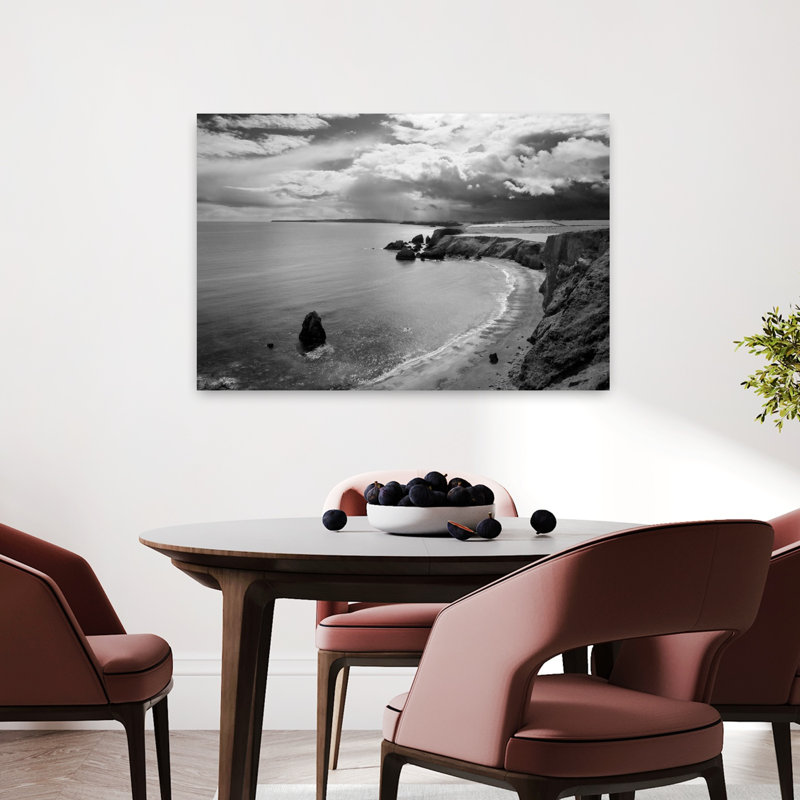 Plage de Ballydowane, comté de Copper Coast, Waterford, Irlande, paisible, plage contemporaine, art marin, H 24 po x l 36 po