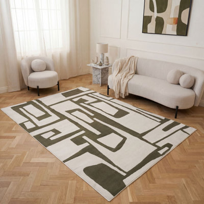 Loft Modern Abstract Living Room Area Rug and Runner Soft Pile