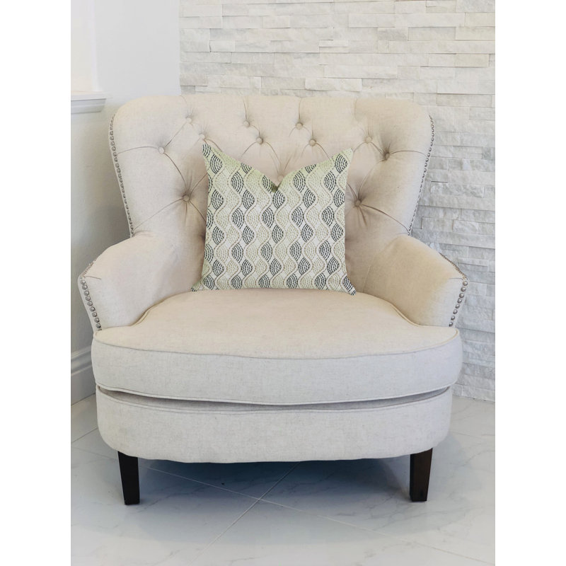 Oreiller de luxe Enigma Twist, 26 po x 26 po, Bleu / beige, Oreiller européen