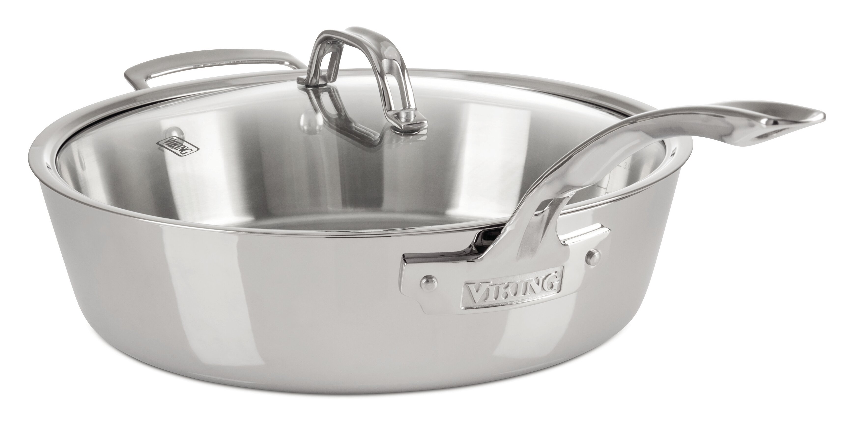 Viking Contemporary 3-Ply Saute Pan with Glass Lid