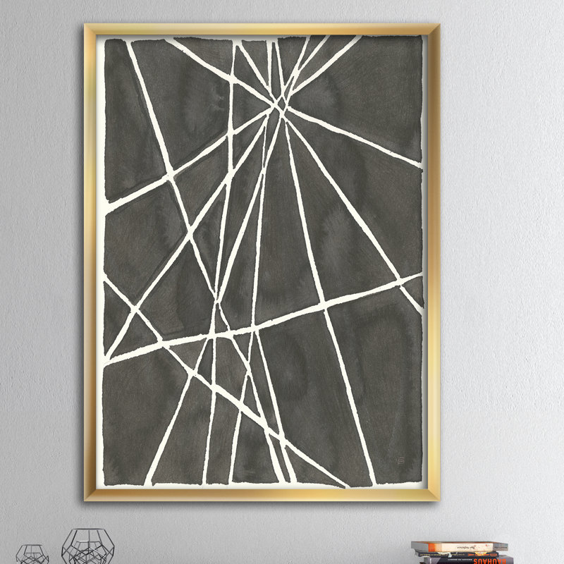 « minimal graphics ii », impression sur toile, H 46 po x l 36 po x P 1,5 po, Cadre doré