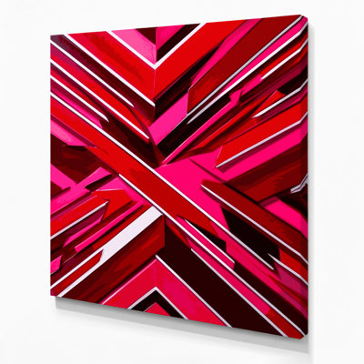Hard Edge 23 Red Canvas Wall Art