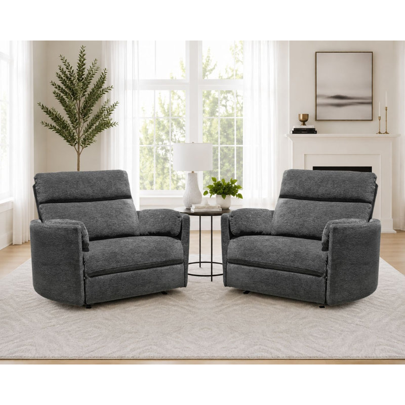Bre 53.1'' W Power Reclining Individual Seat, Mediterranean