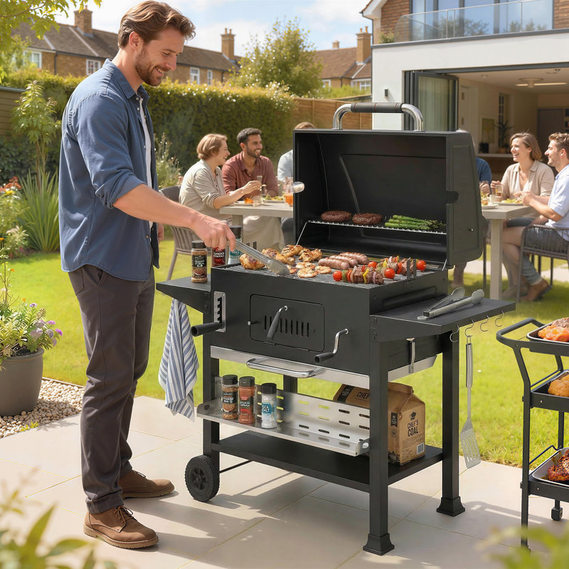 Outsunny 137.5cm W Charcoal Grill