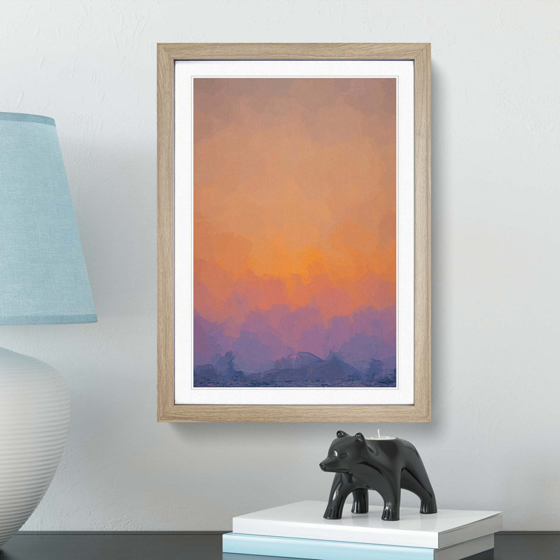 End of the Sunset in Abstract - Picture Frame Graphic Art Print, 36cm H x 27cm W x 2cm D, Oak Framed
